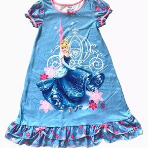 NEW Disney Store Cinderella Girls Short Sleeves Ruffled Dress Size 5/6 7/8
